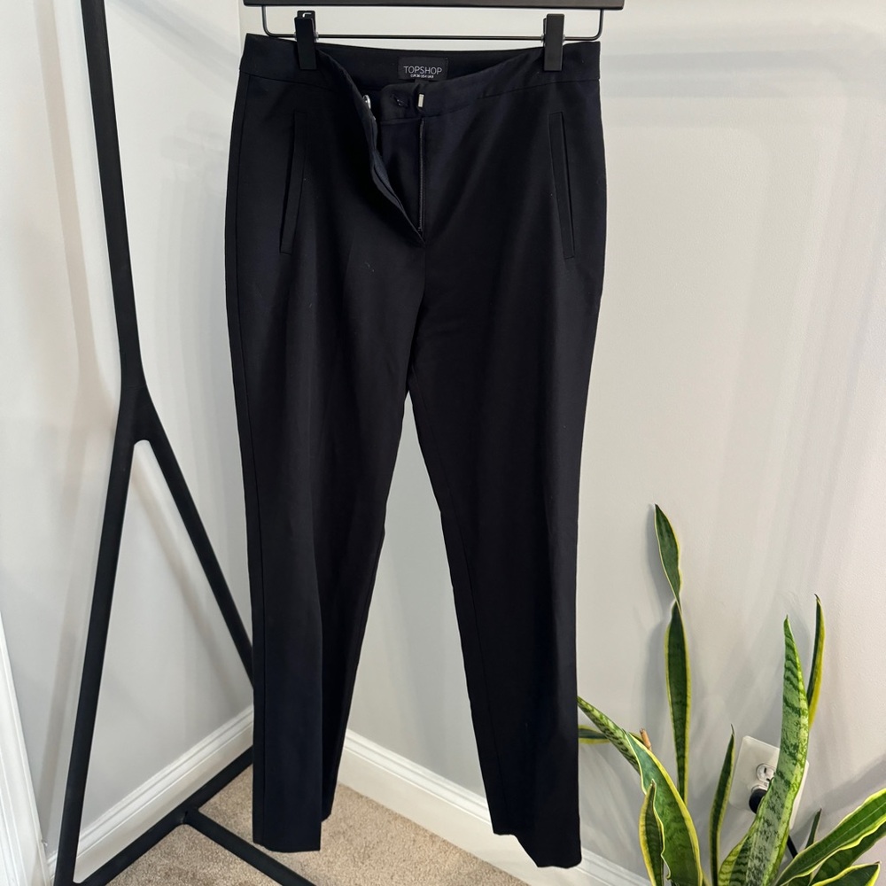 Topshop Black Ankle Length Pant Trouser US 4
